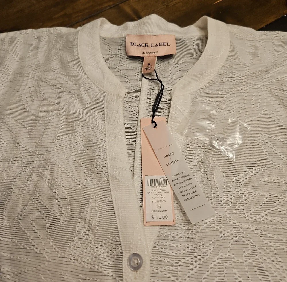 NWT Chico's Black Label Cape Hem Button Up - Picture 3 of 5